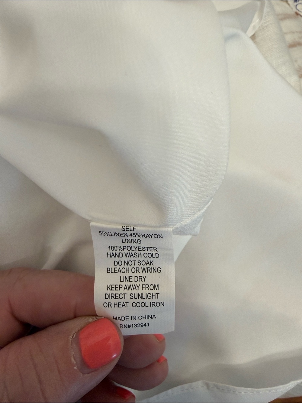 Amanda Uprichard Off White Sundress with Brown Fruit Print.  Large. EUC. - Picture 7 of 8